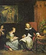 Eugene Delacroix Milton diktiert seinen Tochtern das painting